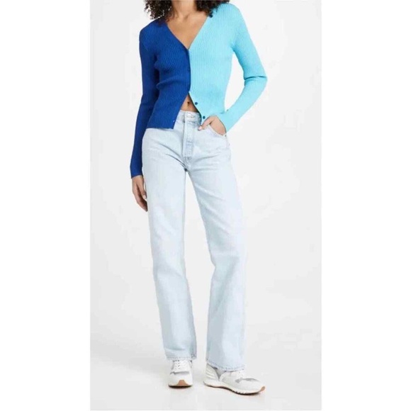 Staud colorblock cardigan - blue - Picture 1 of 2